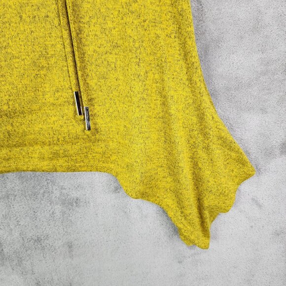 Women's Coco Bianco Yellow Asymmetrical Hem Tunic Top Cowl Neck Stretch Size L - Picture 3 of 10